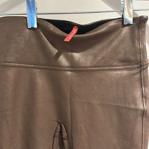 SPANX faux leather brown leggings - Picture 2 of 4